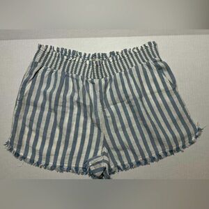 True Craft light blue and white striped shorts. Size XL.